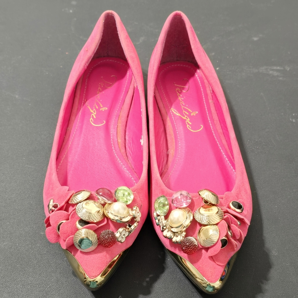 Fuchsia Ballerina Flats Shoes sz 7 - Picture 3 of 12